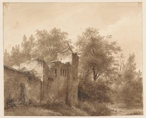 Ruin i et landskap av Andreas Schelfhout