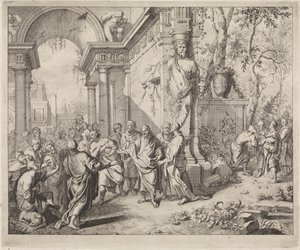Kristus helbreder to blinde mennesker av Andreas van der Myn (possibly)