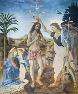 Kristi dåp av Andreea & Vinci Leonardo da (1452 1519) Verrocchio
