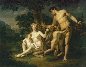 Adam og Eva med barn under et tre, 1803 av Andrei Ivanovich Ivanov
