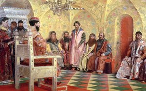 Tsar Mikhail Fyodorovich (1596-1645) med Boyars Sitting in His Room, 1893