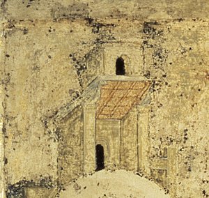 Detaljskjema The Holy Trinity, 1420-tallet (tempera på panel) (detalj) (se 39517) av Andrei Rublev