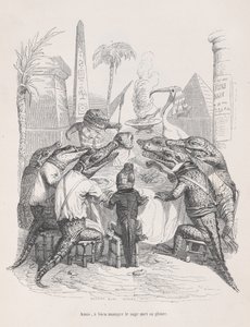 Venner, den kloke legger sin ære i å spise godt fra Scener fra Privaten ..., ca. 1837-47.