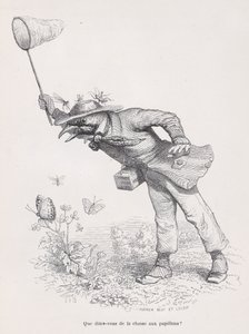 Hva sier du om sommerfugljakten fra Scener fra Privat og Offentlig L..., ca. 1837-47.