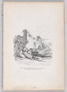 Da han sov i solen... fra Scener fra det private og offentlige liv til ..., ca. 1837-47. av Andrew Best Leloir