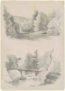 Under Fawn's Leap, Catskill Mountains; og over broen