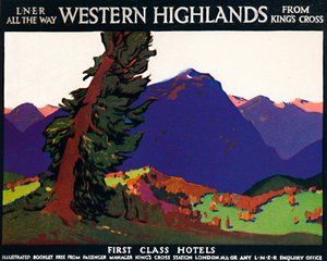 Western Highlands - First Class Hotels - Britisk plakat, c1926