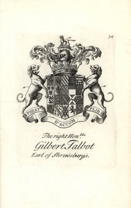 Våpenskjold og våpenskjold til høyre ærede Gilbert Talbot av Andrew Johnston