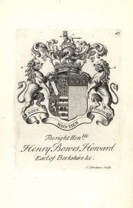 Våpenskjold og emblem av den høyre ærede Henry Bowes Howard av Andrew Johnston