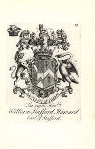 Våpenskjold og våpenskjold av den høyre ærede William Stafford Howard, 2. jarl av Stafford