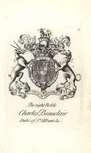 Våpenskjold og emblem av den høyre adelige Charles Beauclerk