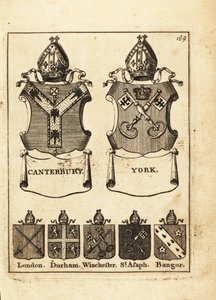 Våpenskjold fra biskopene av Canterbury, York, London, Durham, Winchester, St av Andrew Johnston
