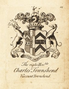 Våpenskjold til høyre ærede Charles Townshend, 2. Viscount Townshend av Andrew Johnston