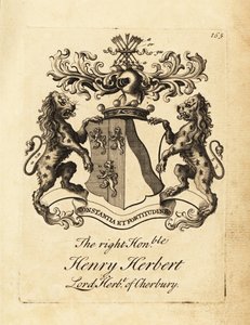 Våpenskjold til høyre ærede Henry Herbert, Lord Herbert av Cherbury, Baron Herbert av Cherbury (eller Chirbury) av Andrew Johnston
