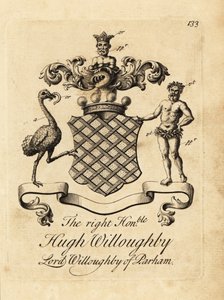 Våpenskjold til høyre ærede Hugh Willoughby, Lord Willoughby av Parham av Andrew Johnston