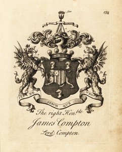 Våpenskjold til høyre ærede James Compton, Lord Compton, 5. jarl av Northampton av Andrew Johnston