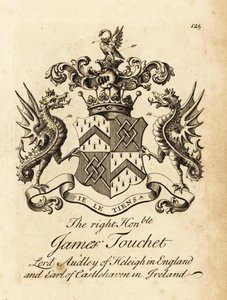Våpenskjold til høyre ærede James Touchet, Lord Audley av Heleigh i England, 6. jarl av Castlehaven i Irland, død 1740 av Andrew Johnston