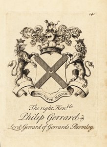 Våpenskjold til høyre ærede Philip Gerrard, Lord Gerrard av Gerrards Bromley, 7. baron Gerard