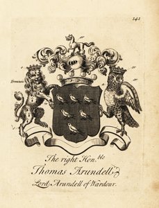 Våpenskjold til høyre ærede Thomas Arundell, Lord Arundell av Wardour, 7. baron Arundell av Wardour av Andrew Johnston