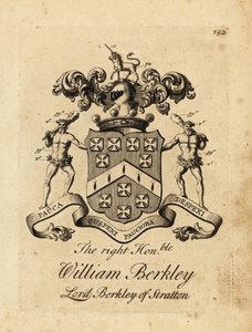 Våpenskjold til høyre ærede William Berkley, Lord Berkley av Stratton, 4. baron Berkeley av Stratton, død 1741 av Andrew Johnston