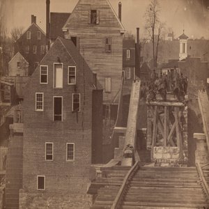 Enden av broen etter Burnsides angrep, Fredericksburg, Virginia av Andrew Joseph Russell