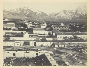 Salt Lake City, Camp Douglas og Wasatch Mountains i bakgrunnen av Andrew Joseph Russell