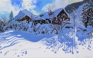 Nysnø, Morzine Village, 2015, av Andrew Macara