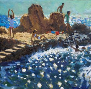 Sea sparkle, Rovinj, 2016 (olje på lerret) av Andrew Macara
