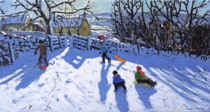 Sledging, Hartington, Buxton, 2020 av Andrew Macara
