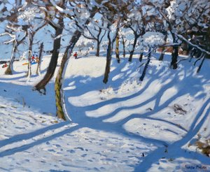Winter Ladmanlow, Buxton, Derbyshire, 2010, (olje på lerret) av Andrew Macara