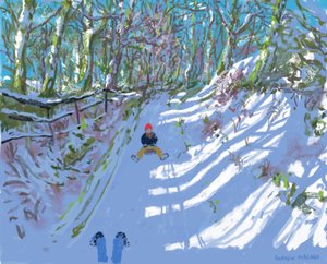 iPad-maling, Sledging, Windley Lane, Idridgehay, Belper, 2021, Utskrifter tilgjengelig. av Andrew Macara