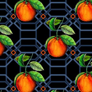 Oransje geometrisk, 2018, penn og blekk, akvarell, digital)