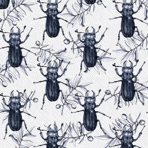 Stag Beetles, 2017, Ink