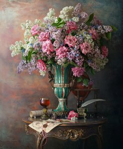 Klassisk blomsterstilleben av Andrey Morozov