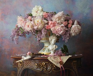 Romantisk blomsterstilleben av Andrey Morozov