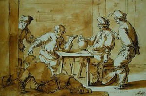 In the Bar, 1633 (penn- og blekkvask på papir)