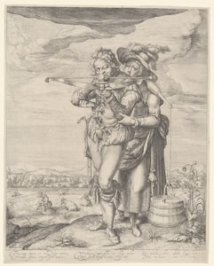 Skytten og melkepiken av Andries Jacobsz. Stock (possibly)