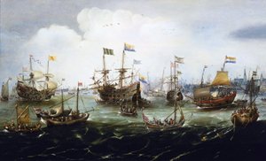 Retur av den nederlandske flåten, 1. mai av Andries van Eertvelt
