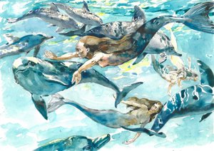 Havfruer og delfiners dans av Andrii Kutsachenko