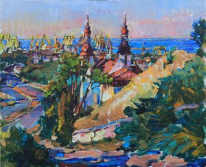 En livlig havneby av Andrii Kutsachenko