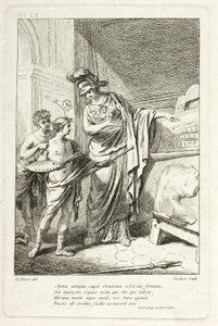 Minerva Teaching a Young Artist, illustrasjon for Catalog historique du Cabinet av Mariette