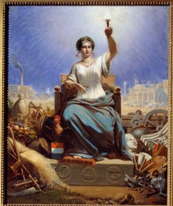 Frankrike lyser opp verden. Allegori. Maleri av Janet Lange (1815 - 1872)
