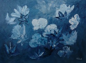 Blå abstrakte blomster av Angeles M. Pomata