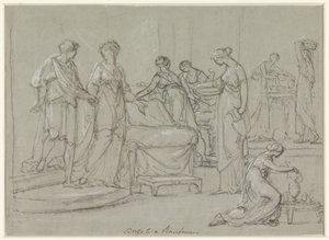Brud og brudgom går inn i et brudekammer av Angelica Kauffmann