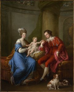 Edward Smith Stanley (1752-1834), tolvte jarl av Derby, Elizabeth, grevinne av Derby (Lady Elizabeth Hamilton, 1753-1797), og deres sønn (Edward Smith Stanley, 1775-1851) av Angelica Kauffmann