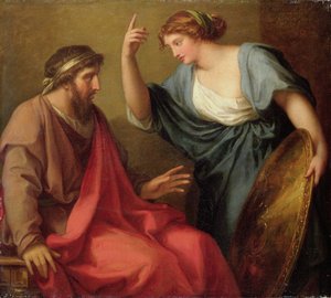 Egeria overlater Numa Pompilius sitt skjold, 1794 av Angelica Kauffmann