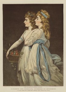 Elizabeth og Georgiana, hertuginner av Devonshire (chromolitho) av Angelica Kauffmann