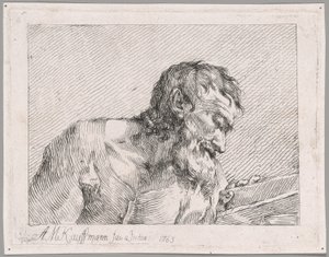 Gammel mann som leser av Angelica Kauffmann