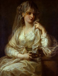 Portrait of a Lady as a Vestal Virgin - Maleri av Angelika (Angelica) Kauffmann (1741-1807), olje på lerret av Angelica Kauffmann