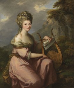 Portrett av Sarah Harrop (fru Bates) som muse av Angelica Kauffmann